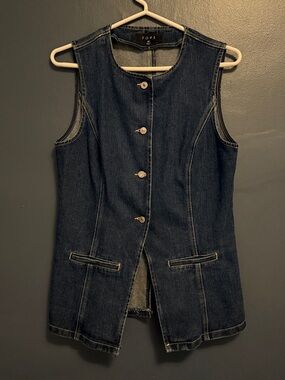 FORE Denim Button-Front Vest – Size M